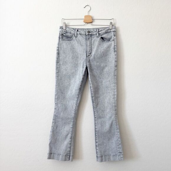 ARTICLES OF SOCIETY London Crop High-Rise Kick Flare Flair Jeans Lanai in Grey - Picture 2 of 10